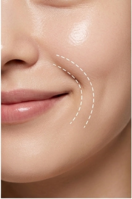 Smile lines application zone