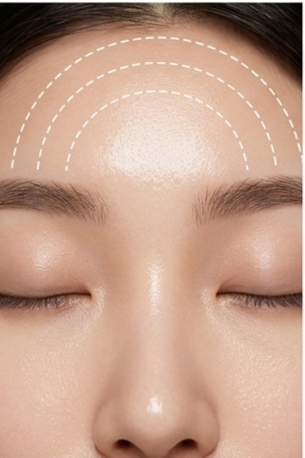 Forehead application zone